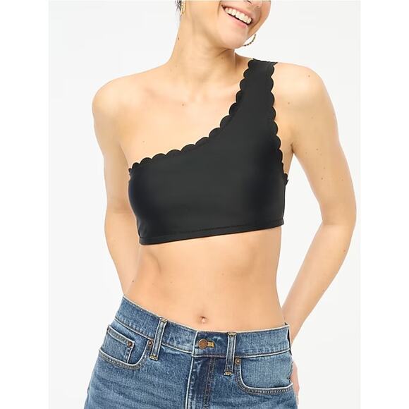 J. Crew Factory Scalloped One-Shoulder Bikini Top Size XXS NWT - Picture 1 of 6